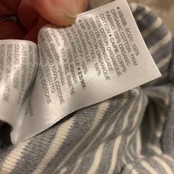 NWT  Moon & Back one Piece footed pajamas‎ unisex striped size 18/24 - Picture 5 of 9